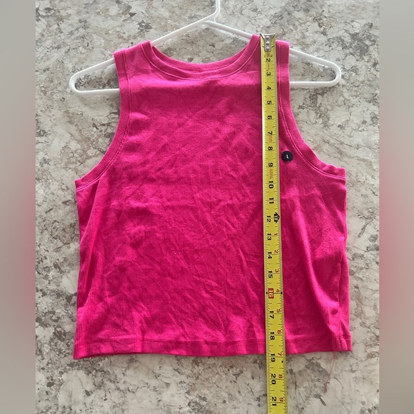 Hollister Ribbed High Neck Tank Top Pink Large - Picture 7 of 9